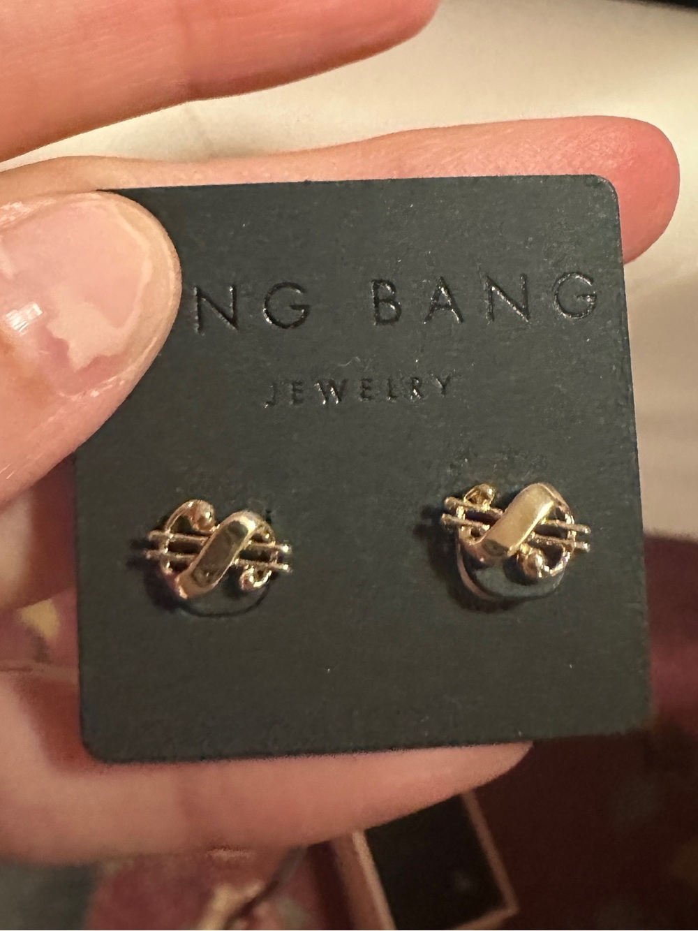 Bing Bang Gold Tone money earrings